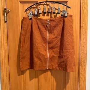 Rust Orange Zippered Women's Skirt
